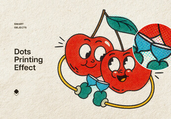 Halftone Stamp Effect Mockup