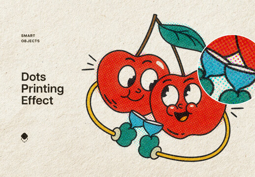 Halftone Stamp Effect Mockup