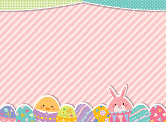 イースターエッグとうさぎのかわいいフレーム © imoan