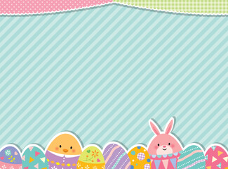 イースターエッグとうさぎのかわいいフレーム © imoan