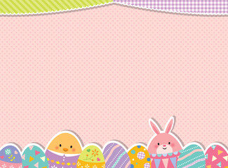 イースターエッグとうさぎのかわいいフレーム © imoan