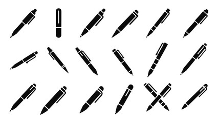 ballpoint pen icon silhouette vector illustration