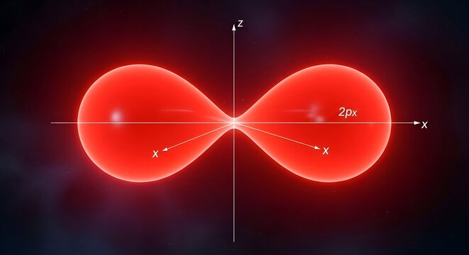 Atomic Orbital 3D Visualization of Electron Cloud Distribution.