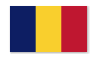 Chad national flag in flat style. Vector flat background.