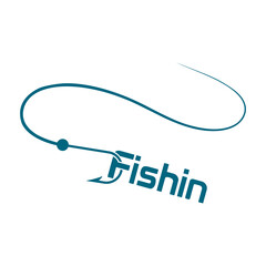 Fototapeta premium Fishing logo icon isolated on white background