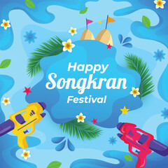 Background of Festivity Songkran with Water Gun