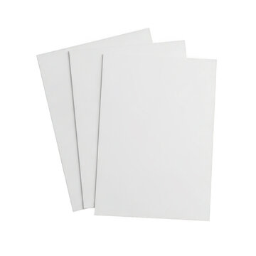 A stack of white paper sheets on a plain background isolated on transparent background