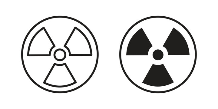 Radioactive icon in a simple, black and white style.
