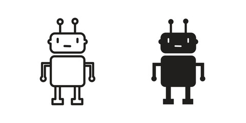 Robo icon in a simple, black and white style. © Dingdong