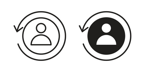 Obraz premium Scrum master icon in a simple, black and white style.