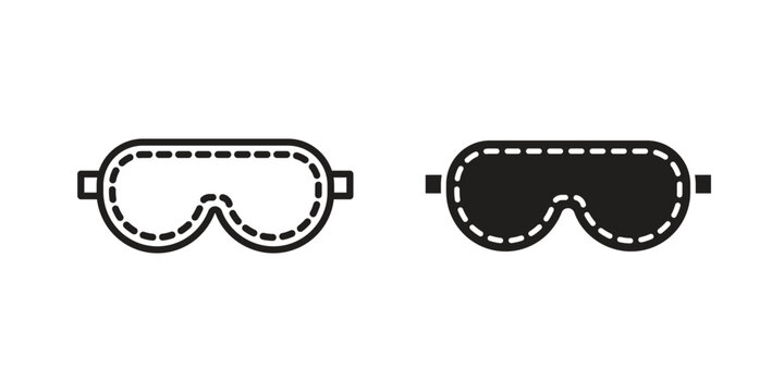 Sleeping mask icon in a simple, black and white style.