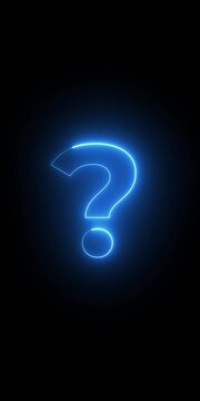 Question mark sign. Question mark icon. asking icon animation. neon line asking icon