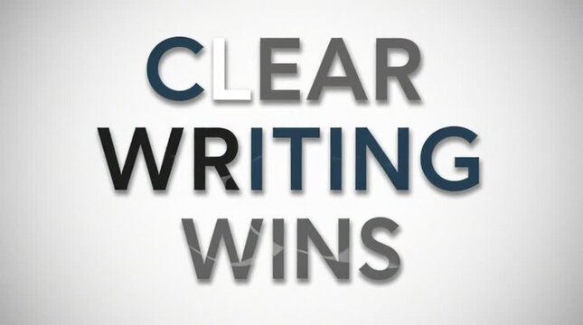 &ldquo;Clear Writing Wins&rdquo; business-style typography