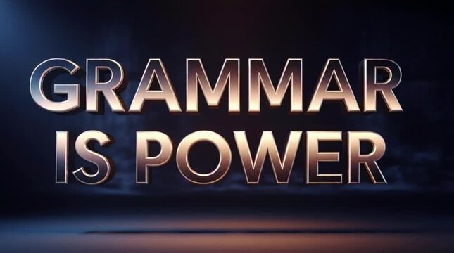 &ldquo;Grammar Is Power&rdquo; bold cinematic typography