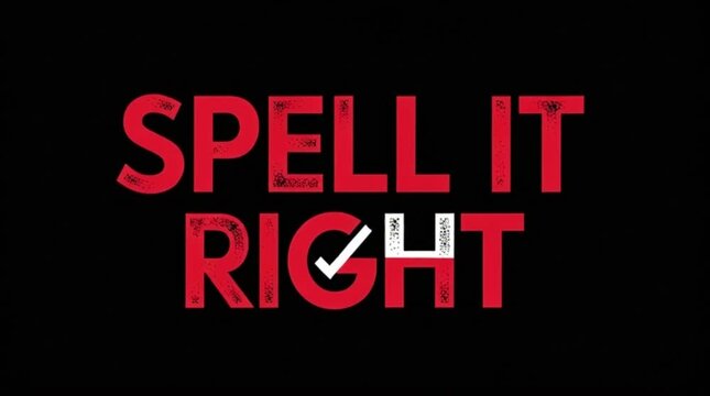"Spell It Right" poster with bold typography