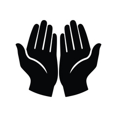 Obraz premium Vector icon of two open hands in prayer position Vector