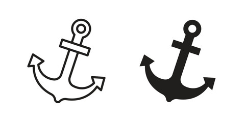 Anchor icon in a simple line art style. EPS10 © Vhj