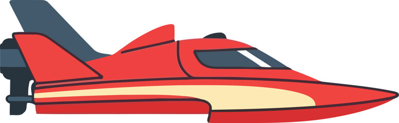 Modern Red Cartoon Jet Airplane Illustration Isolated on White Background for Kids and Education