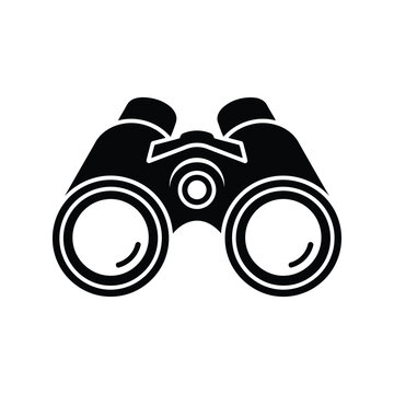 Black binoculars vector icon Vector