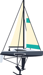 Modern minimalist sailboat illustration, isolated vector yacht with clean lines and nautical design © Taslima