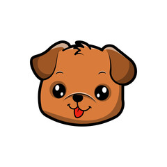 an illustration of a cute dog head