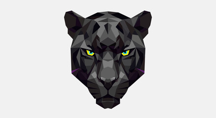 Black Panther Head Closeup Face. © sakura