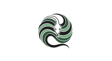 Snake illustration with green and black.