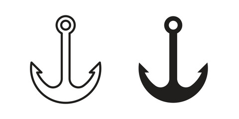 Anchor icon outline vector set. icon vector isolated on white background. EPS 10 © Zandra
