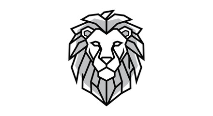 Obraz premium Geometric Lion Face Close Up Illustration.