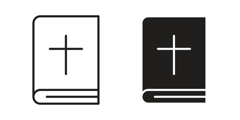Obraz premium Bible icon outline vector set. icon vector isolated on white background. EPS 10