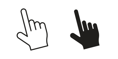 Obraz premium Cursor hand icon in a simple line art style. EPS10