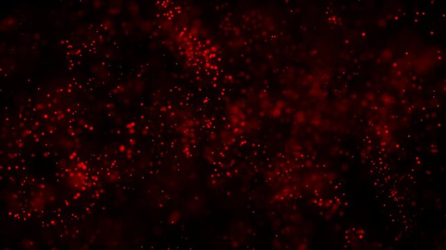 Abstract background with particle motion background. Colorful red particles shining motion explosion. Christmas, New Year, holiday, wedding intro outro 3d animation