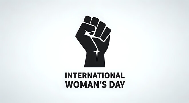Empowering fist symbol for International Woman's Day celebration