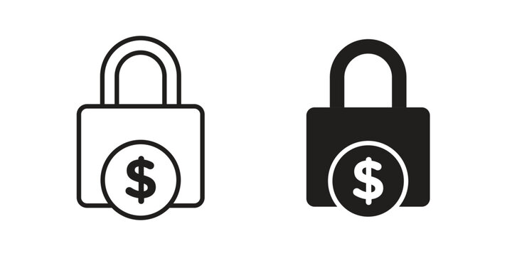 Fixed price icon in a simple line art style. EPS10