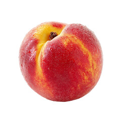PNG of Fresh and juicy peach with vibrant red skin and dew drops.