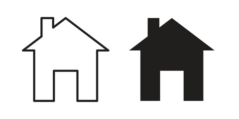 Obraz premium Home icon in a simple line art style. EPS10