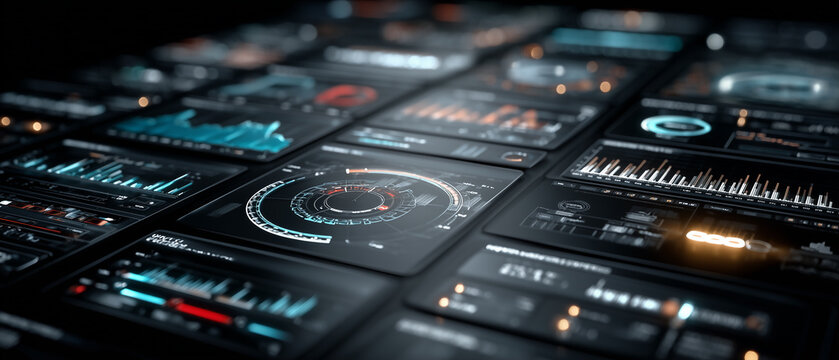AI-powered threat monitoring dashboard with data visualizations.