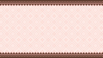 ドット絵　レースのかわいい背景装飾イラスト　フレーム　ガーリー　ピクセル