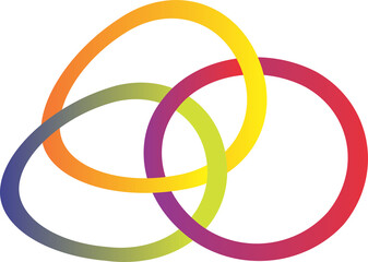 abstract colorful rings isolated on transparent background