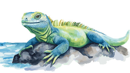 Obraz premium Galapagos Islands. Galapagos Islands hand drawn watercolor illustration