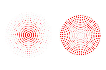 Red radar screen PNG with concentric circles, sonar pulses and transparent cutout ideal for interface design, UI/UX projects and infographic graphics