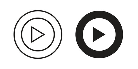 Play icon in a simple line art style. EPS10