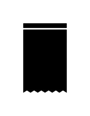 Minimalist Black Scarf or Flag Vector Icon