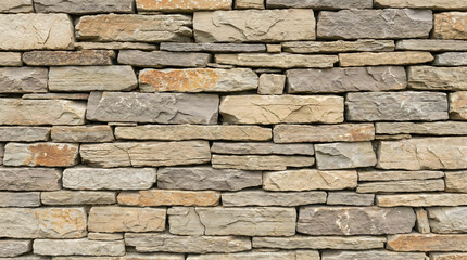 Obraz premium Natural Stone Wall Texture Background - Rustic Dry Stack Construction