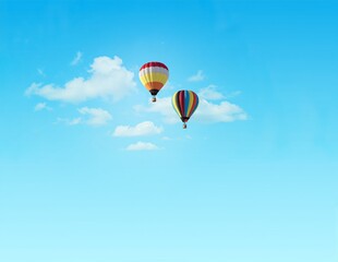 Fototapeta premium Hot Air Balloons Floating in the Sky