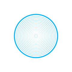 Fototapeta premium Blue radar wave PNG with circular signal rings and transparent background suitable for monitoring, communication and interface graphics