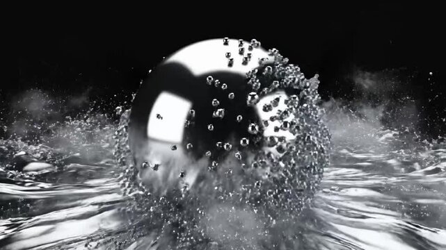 Water splashing on a dark surface creates dynamic movement and interesting shapes