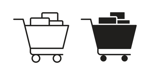 Full cart icon outline vector set. icon vector isolated on white background. EPS 10 © Zandra