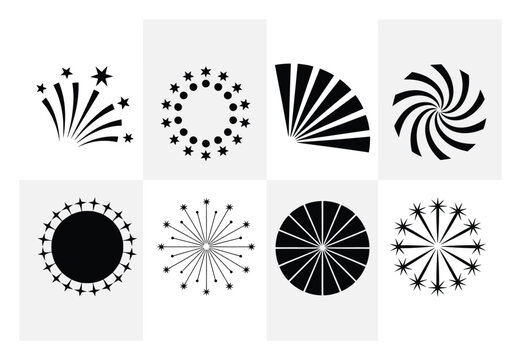 Collection of Abstract Geometric and Starburst Graphic Elements
