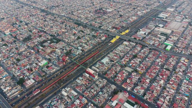 High-density housing in Ecatepec, Mexico, captured by drone